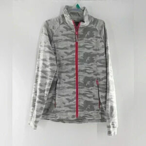 Columbia Girls 14/16 Fleece Zip Up Gray Camouflage Great Condition